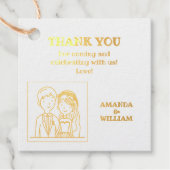 Eenvoudige, Cartoon-achtige echtgenoten illustrati Bedankjes Labels (Voorkant)