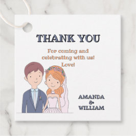 Eenvoudige, Cartoon-achtige Echtgenoten Illustrati Bedankjes Labels