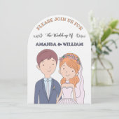 Eenvoudige, Cartoon-achtige echtgenoten illustrati Kaart (Staand voorkant)