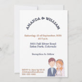 Eenvoudige, Cartoon-achtige echtgenoten illustrati Kaart (Achterkant)