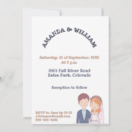 Eenvoudige, Cartoon-achtige echtgenoten illustrati Kaart (Achterkant)