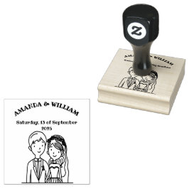 Eenvoudige, Cartoon-achtige Echtgenoten Illustrati Rubberstempel