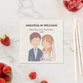 Eenvoudige, Cartoon-achtige echtgenoten illustrati Servet (Insitu)