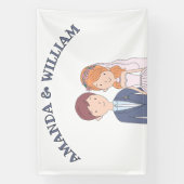 Eenvoudige, Cartoon-achtige echtgenoten illustrati Spandoek (Verticaal)