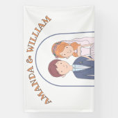 Eenvoudige, Cartoon-achtige echtgenoten illustrati Spandoek (Verticaal)