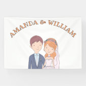 Eenvoudige, Cartoon-achtige echtgenoten illustrati Spandoek (Horizontaal)