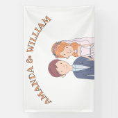 Eenvoudige, Cartoon-achtige echtgenoten illustrati Spandoek (Verticaal)