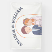 Eenvoudige, Cartoon-achtige echtgenoten illustrati Spandoek (Verticaal)