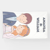 Eenvoudige, Cartoon-achtige echtgenoten illustrati Spandoek (Horizontaal)