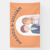 Eenvoudige, Cartoon-achtige echtgenoten illustrati Spandoek (Verticaal)