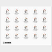 Eenvoudige Cartoon bruiloft Ronde Sticker (Vel)