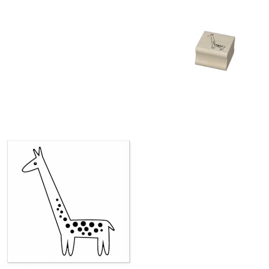 Eenvoudige Cartoon Giraffe Rubberstempel (Gestempeld)