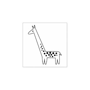 Eenvoudige Cartoon Giraffe Rubberstempel