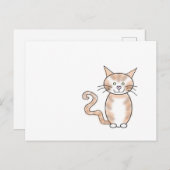 Eenvoudige cartoon kat briefkaart (Voorkant / Achterkant)