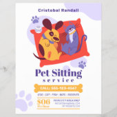 Eenvoudige Cartoon Pet Sitting Service Flyer (Voorkant)