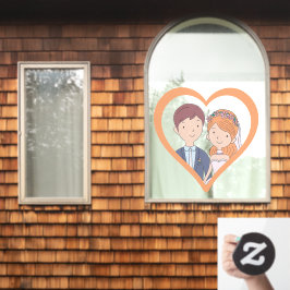 Eenvoudige, Cartoonachtige Echtelieden Illustratie Raamsticker