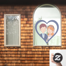 Eenvoudige, Cartoonachtige Echtgenoten Illustratie Raamsticker