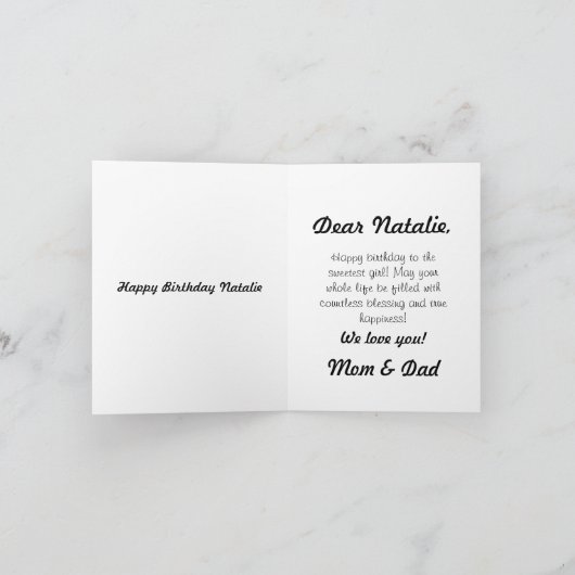 Eenvoudige cartoonstijl illustratie verjaardagskaa bedankkaart (Binnen)