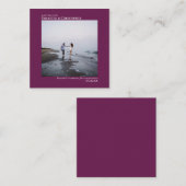 Eenvoudige Cassis Bruiloft Bewaar de Datum Foto Mi Notitiekaartje (Voorkant / Achterkant)