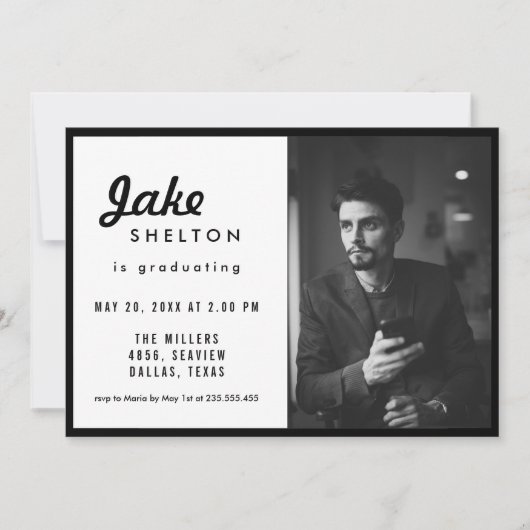 Eenvoudige Casual Afstuderen foto Kaart (Voorkant)