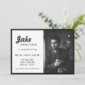 Eenvoudige Casual Afstuderen foto Kaart (Staand voorkant)