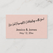 Eenvoudige, Casual Blush Pink RSVP-uitbreidingskaa Informatiekaartje (Achterkant)