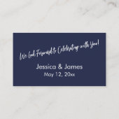 Eenvoudige Casual Bold Navy Blue RSVP Behuizing Ka Informatiekaartje (Achterkant)