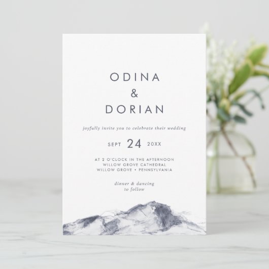 Eenvoudige Casual bruiloft in gebergte Kaart (Staand voorkant)