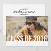 Eenvoudige Casual grafische Afstuderen fotoklasse  Kaart (Voorkant / Achterkant)