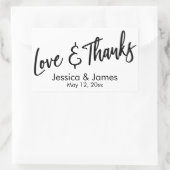 Eenvoudige Casual liefde en Bedankt zwart-wit Rechthoekige Sticker (Tas)