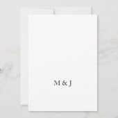 Eenvoudige casual moderne minimalistische bruiloft kaart (Achterkant)