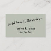 Eenvoudige, Casual Sage Green RSVP Enclosure Kaart (Achterkant)