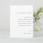 Eenvoudige Casual schrijfmachine bruiloft Kaart (Staand voorkant)