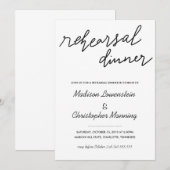 Eenvoudige Casual script repetitie diner bruiloft Kaart (Voorkant / Achterkant)