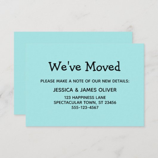 Eenvoudige, Casual, Turquoise "We hebben ons verpl RSVP Kaartje (Voorkant / Achterkant)