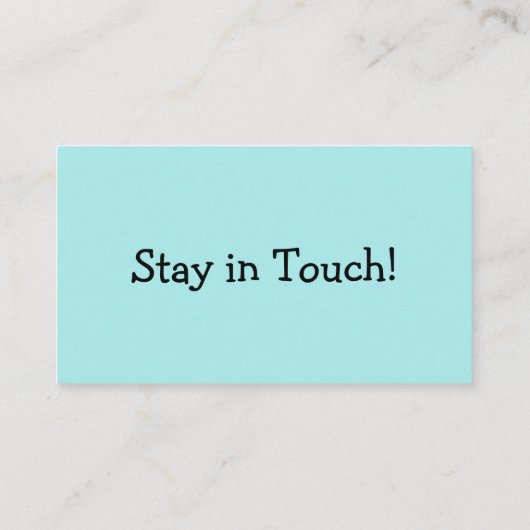 Eenvoudige, Casual, Turquoise "We hebben ons verpl Visitekaartje (Achterkant)