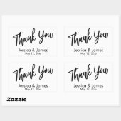 Eenvoudige Casual typografie Hartelijk dank, zwart Rechthoekige Sticker (Vel)