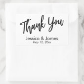 Eenvoudige Casual typografie Hartelijk dank, zwart Rechthoekige Sticker (Tas)