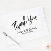 Eenvoudige Casual typografie Hartelijk dank, zwart Rechthoekige Sticker (Envelop)