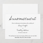 Eenvoudige, Casual uitgestelde aankondiging huweli (Voorkant / Achterkant)