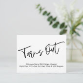 Eenvoudige Casual uitgestelde huwelijksaankondigin Briefkaart (Staand voorkant)