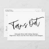 Eenvoudige Casual uitgestelde huwelijksaankondigin Briefkaart (Voorkant / Achterkant)