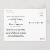 Eenvoudige Casual uitgestelde huwelijksaankondigin Briefkaart (Achterkant)