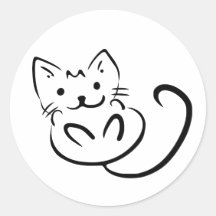 Eenvoudige Cat Design Stickers