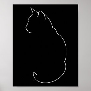 Eenvoudige Cat Line-tekening Poster