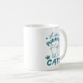 Eenvoudige Cat Quote Charmante Paw Print Blauwgroe Koffiemok (Voorkant rechts)