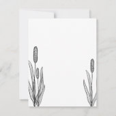 Eenvoudige Cattails Black en White Wedding Save The Date (Achterkant)
