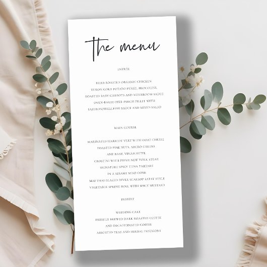 Eenvoudige 'Celebrate With Us' Calligraphy Menu Ca