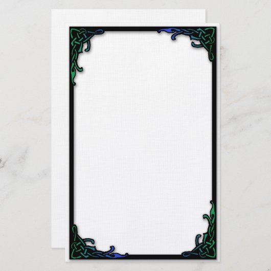 Eenvoudige Celtic Knot Border Briefpapier (Voorkant / Achterkant)