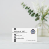 Eenvoudige CEO van Retro Gray Stripe Icons Visitekaartje (Staand voorkant)